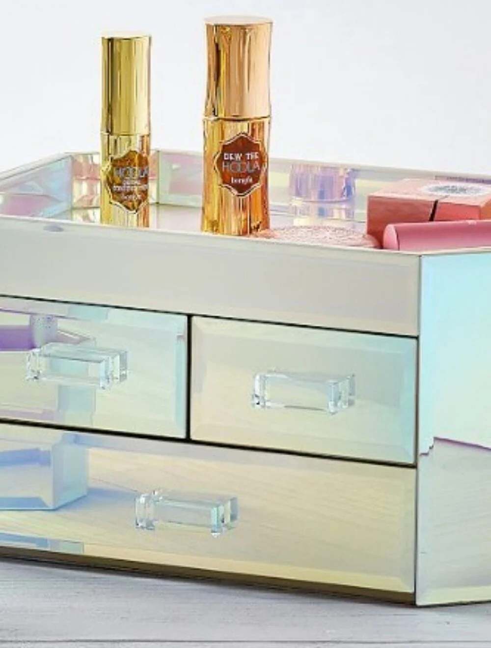 Pottery Barn Teen Iridescent Mirrored Jewelry & Makeup Organizer - Multi-Drawer